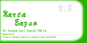 marta bazso business card